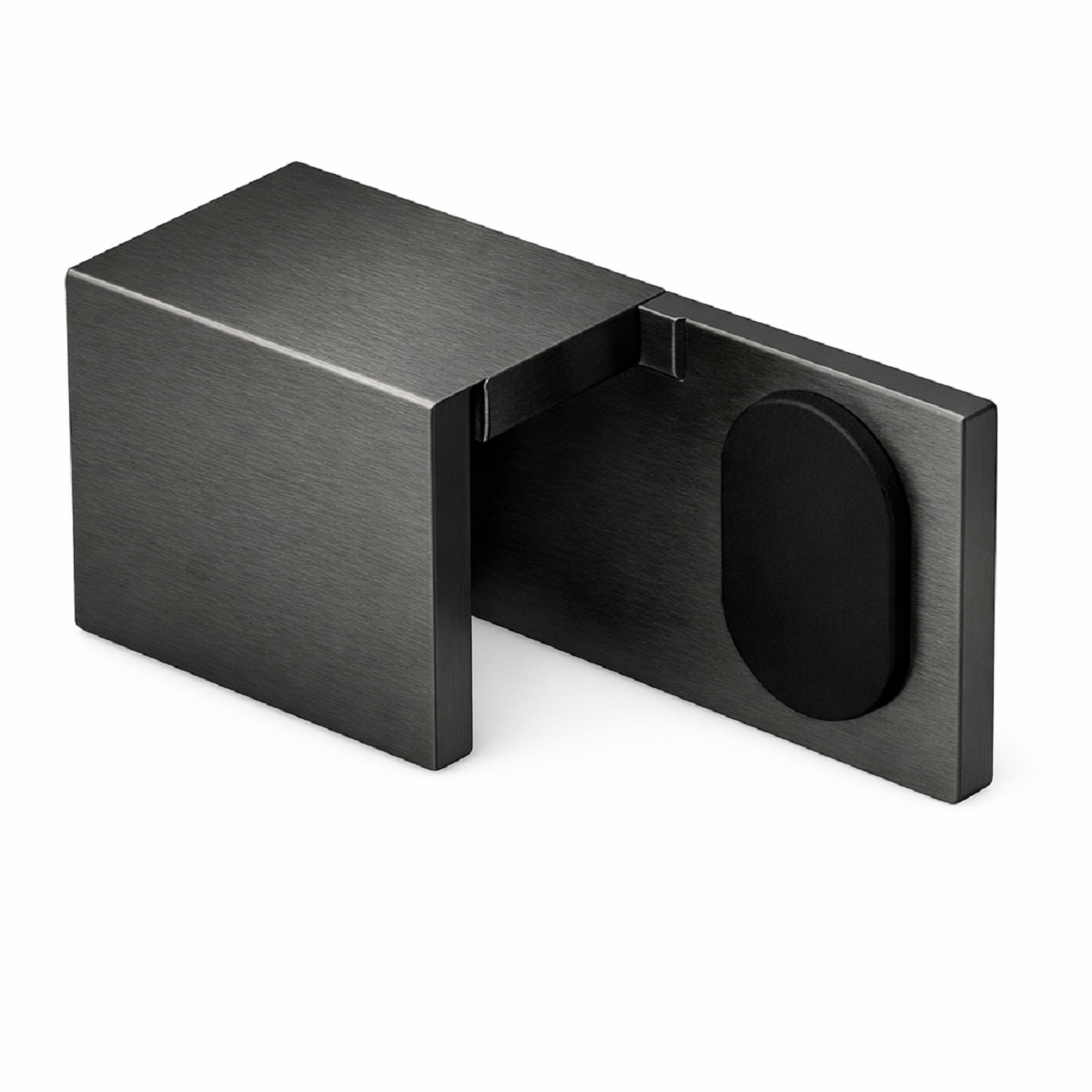 Right Hand Shower Door Stop - Brushed Gun Black